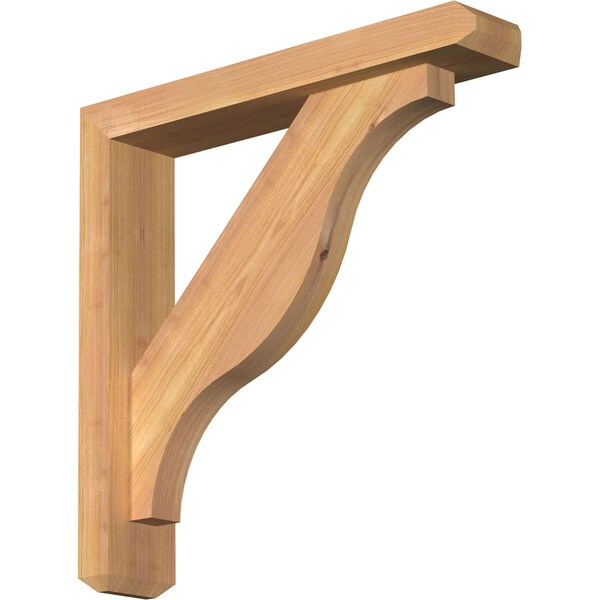 Ekena Millwork Funston Craftsman Smooth Bracket w/ Offset Brace, Western Red Cedar, 3 1/2"W x 18"D x 18"H BKT0402X18X18FST04SWR - main